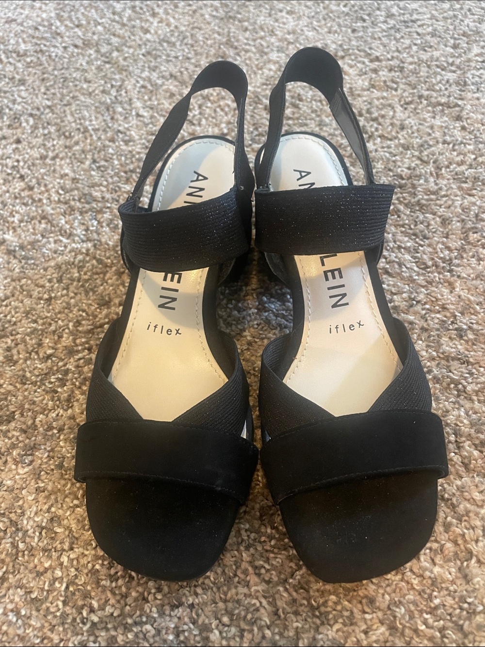 Anne Klein Black Baker Slingback Iflex Heeled Sandals size 6